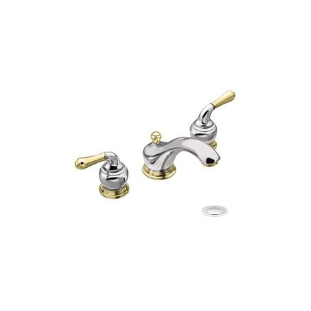 Moen Chrome/Polished Brass Two-Handle Bathroom Faucet T4570CP